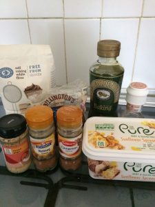 ingredients for gingerbread biscuits