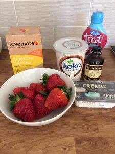 ingredients for dairy free cheesecake bowl