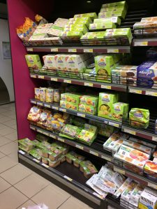free from foods in French hypermarket