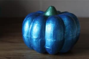 painted sparkly teal pumpkin