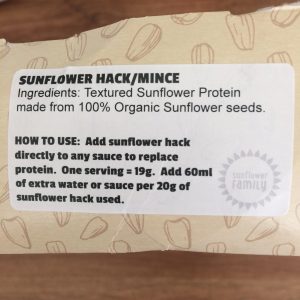 To use vegan and allergen-free sunflower mince, just add 60ml extra water or sauce per 20g of sunflower mince.