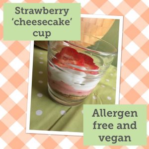 strawberry cheesecake cup allergen free and vegan