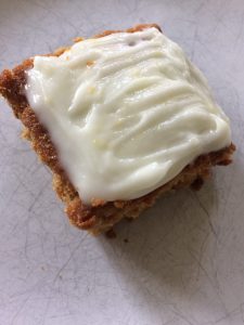 vegan carrot cake with lemon cream cheese icing