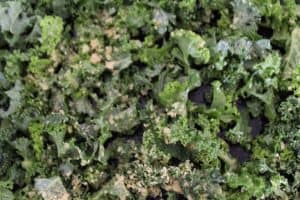 kale topped with nutritional yeast