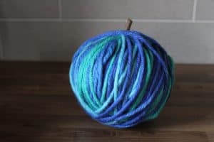 wool wrapped teal pumpkin
