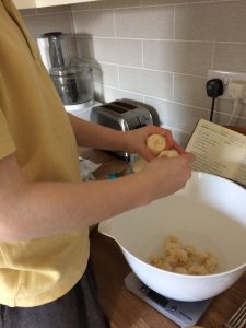 mash the banana ready to make millet breakfast biscuits