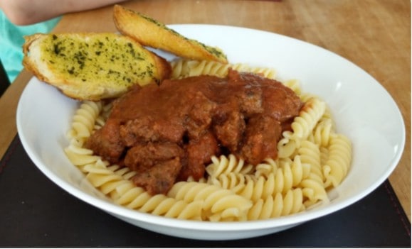 tomato free meatball pasta